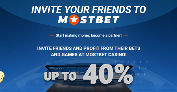 Affiliate program: invite a friend and get up to 40% of the bookmaker's commission